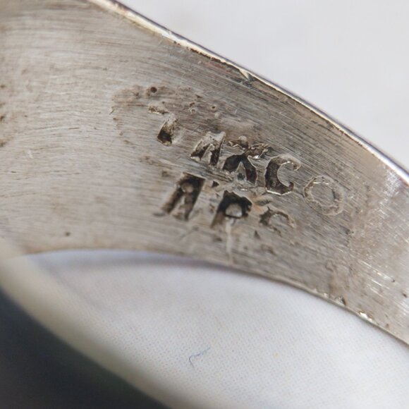Vintage TAXCO Sterling Open-Heart Signet Ring — Size ~7.25 - Picture 11 of 12